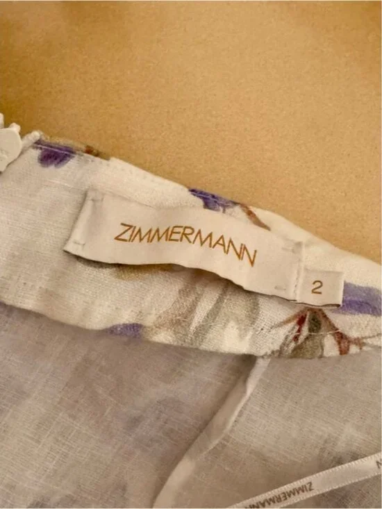 Zimmermann White Maxi Dress with Purple Floral Print - Picture 7 of 9